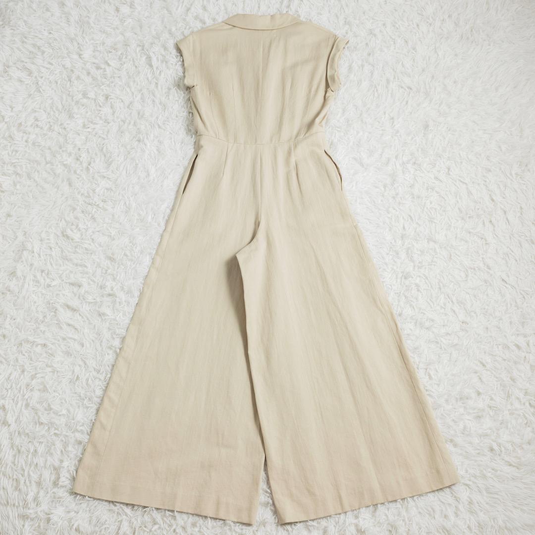 美品 saqui サキ コットンリネン コンビネゾン ベージュ 伊藤まさこ