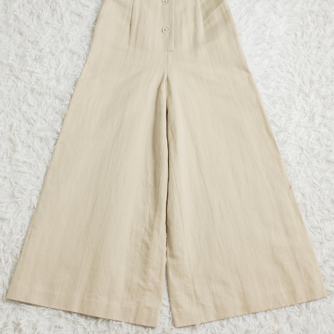 美品 saqui サキ コットンリネン コンビネゾン ベージュ 伊藤まさこ