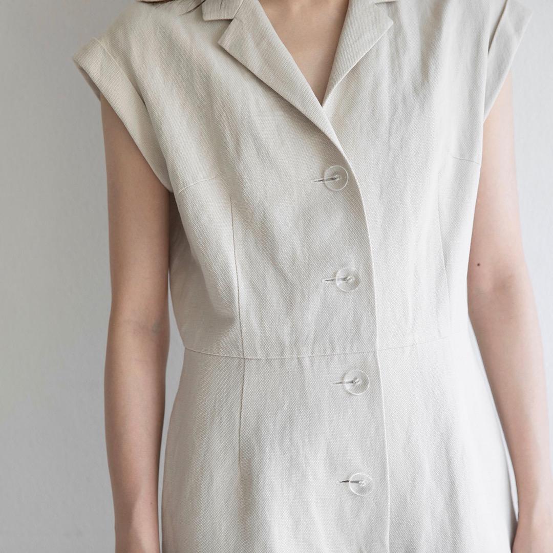 美品 saqui サキ コットンリネン コンビネゾン ベージュ 伊藤まさこ