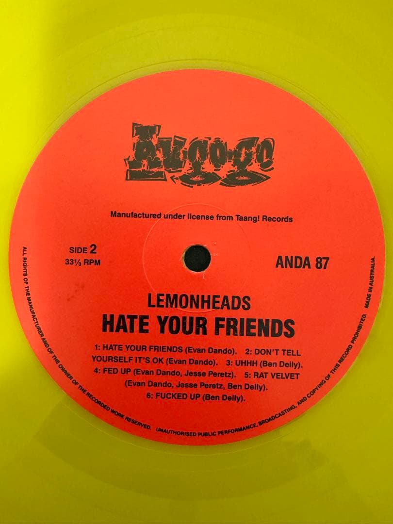 LEMONHEADS レコード　盤極美品　limited color vinyl
