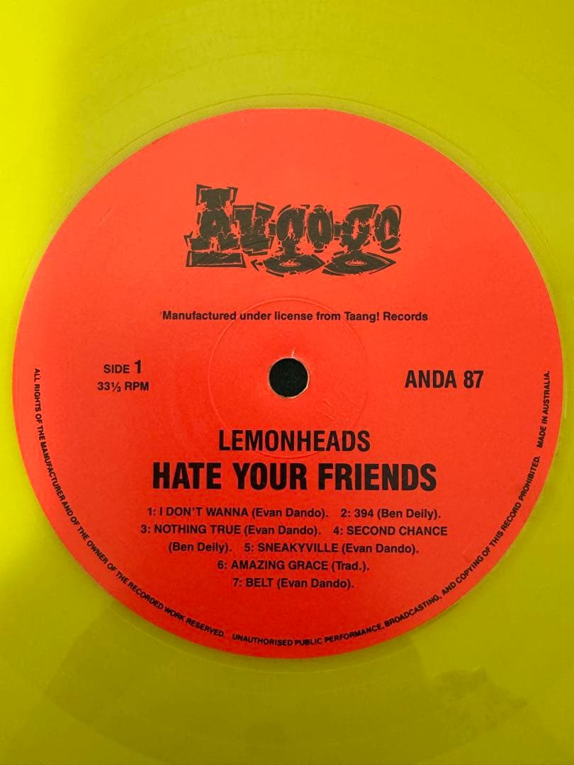 LEMONHEADS レコード　盤極美品　limited color vinyl