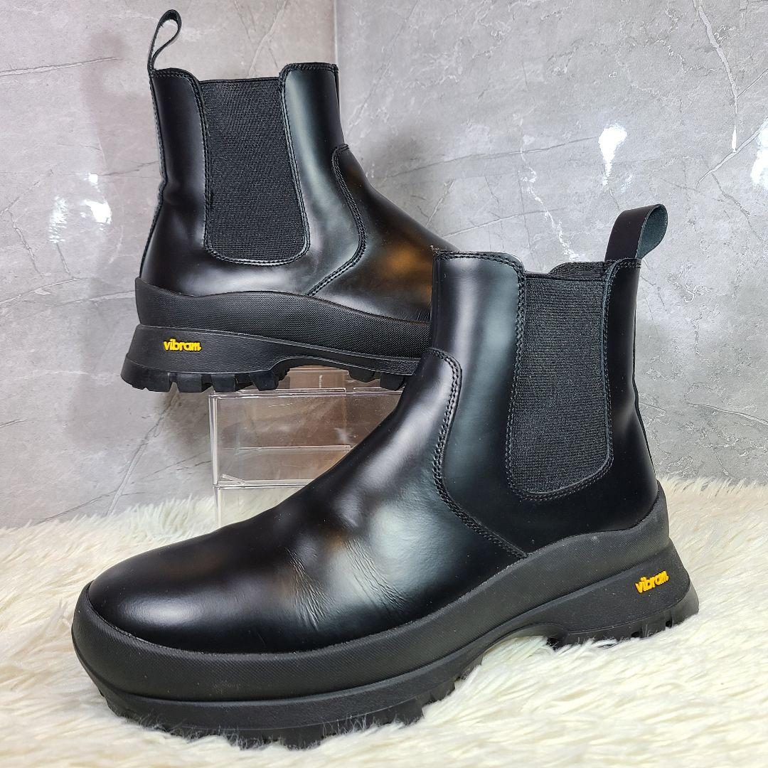 42【ZARA】Vibram　ビブラムソール レザーチェルシーアンクルブーツ