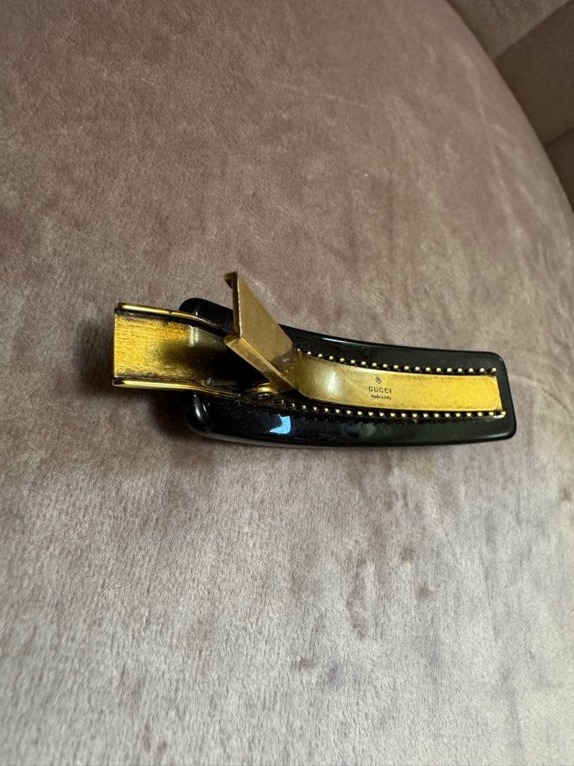 GUCCI ロゴラインストーンバレッタ ヘアピン ヘアクリップ クリスタル