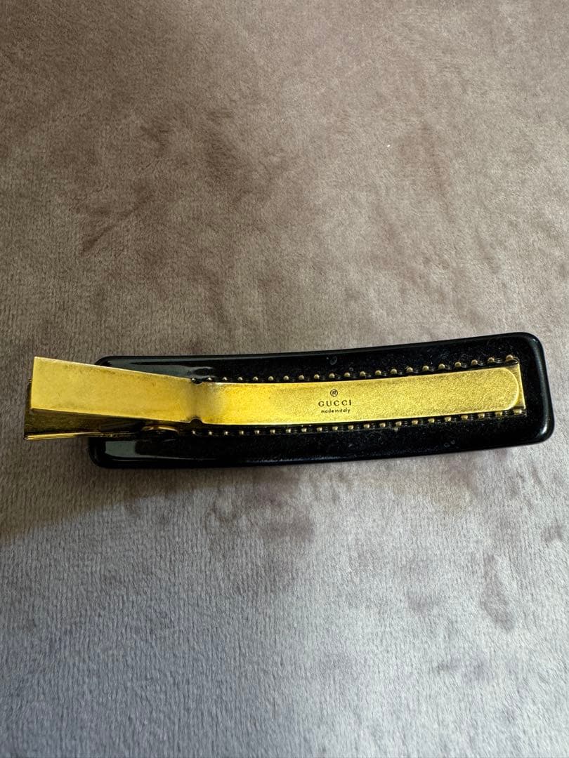 GUCCI ロゴラインストーンバレッタ ヘアピン ヘアクリップ クリスタル