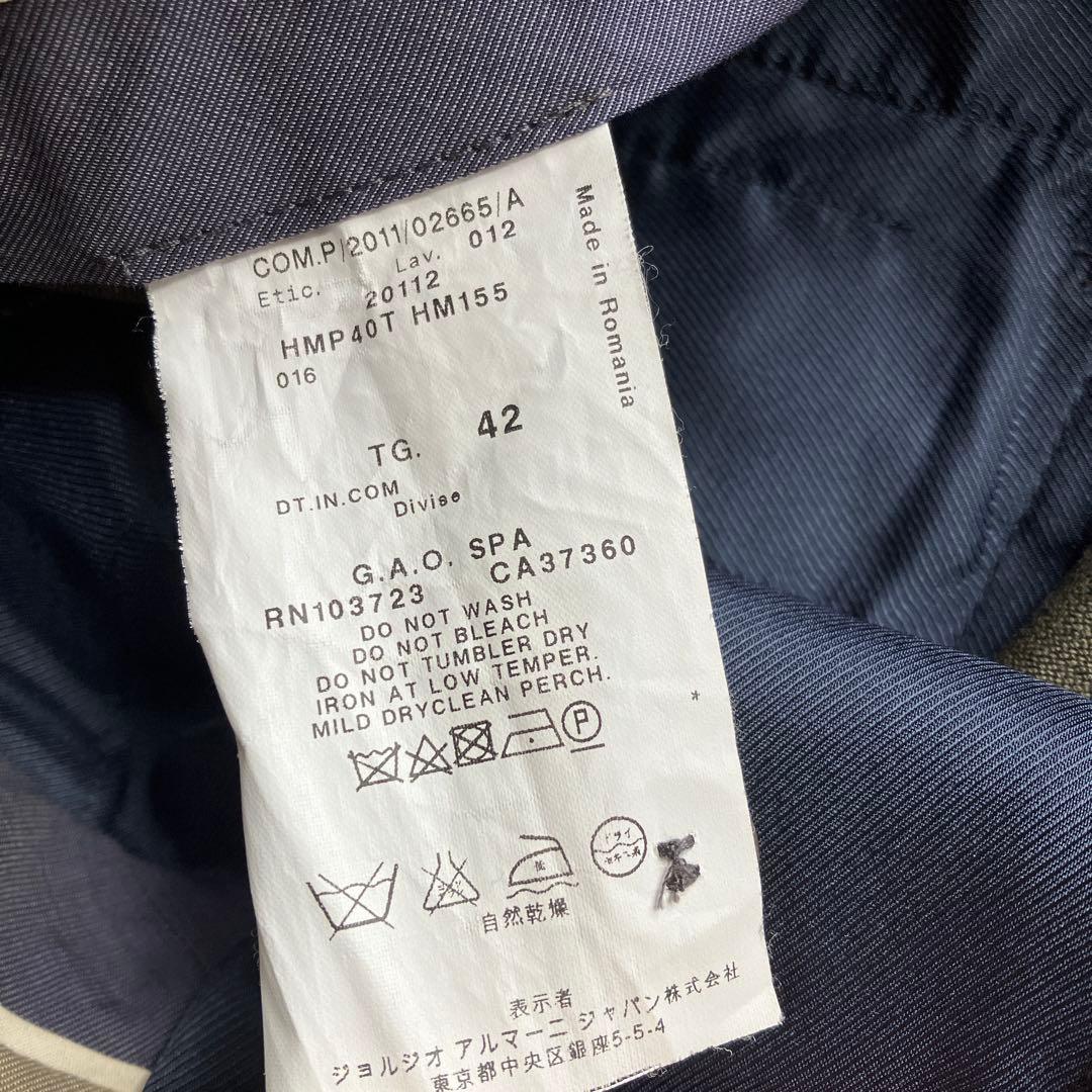 armani collezioni /ストライプ スラックス チャコール 42