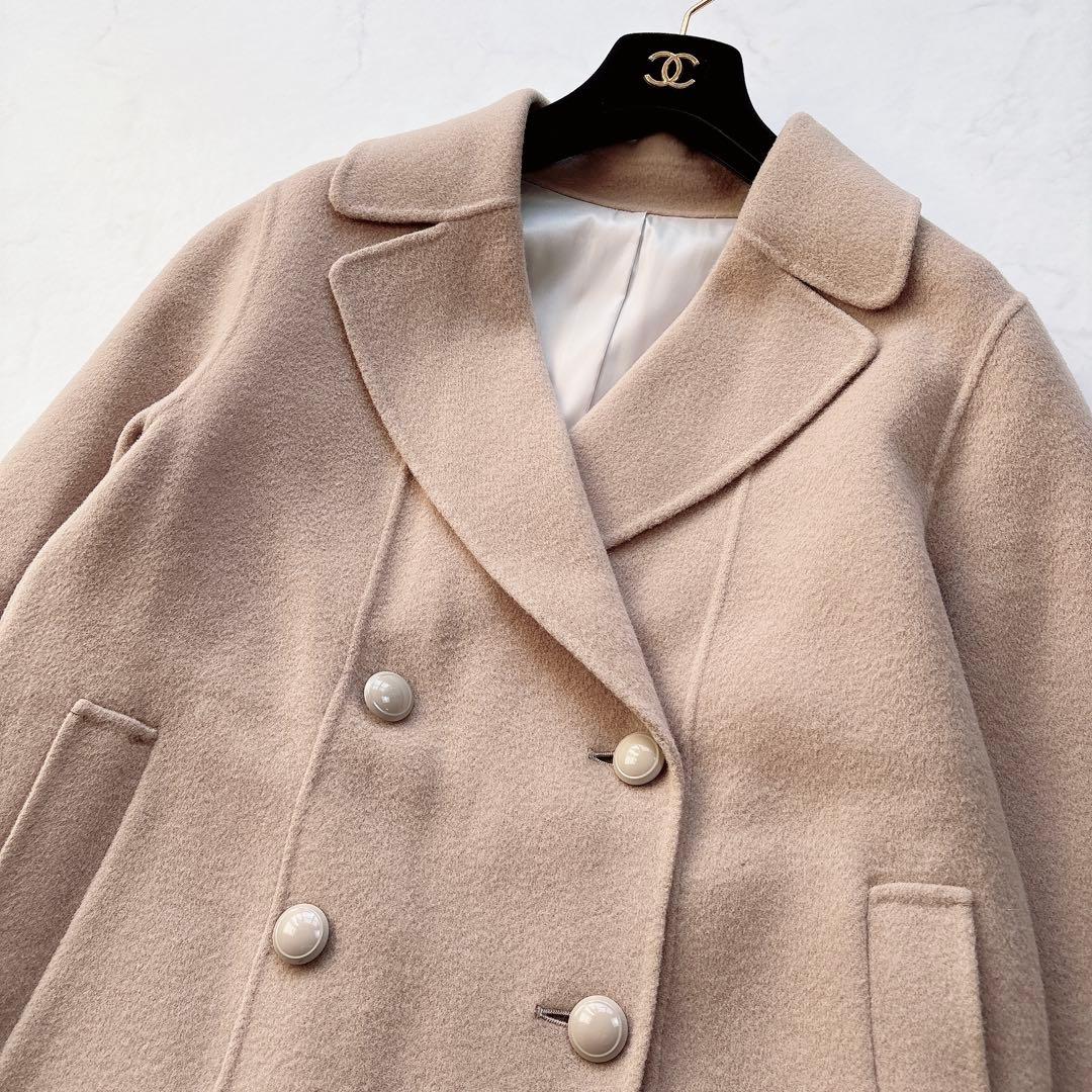【ANAYI】定価7.9万　リバーピーコート　ミドル丈　ハーフコート キャメル