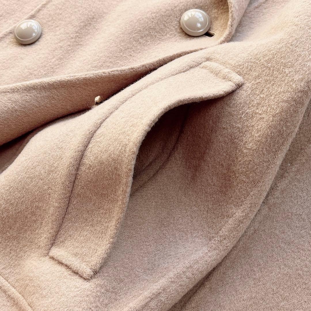 【ANAYI】定価7.9万　リバーピーコート　ミドル丈　ハーフコート キャメル