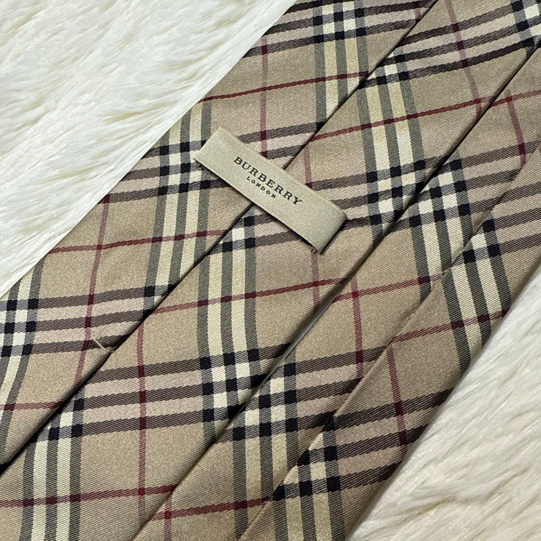 【未使用級】Burberry ネクタイ　高級シルク　ノバチェック　ホース