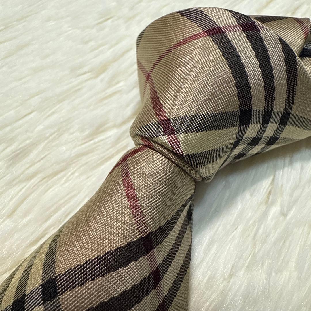 【未使用級】Burberry ネクタイ　高級シルク　ノバチェック　ホース