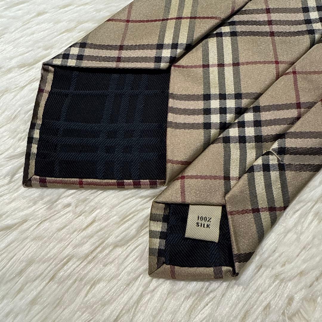 【未使用級】Burberry ネクタイ　高級シルク　ノバチェック　ホース
