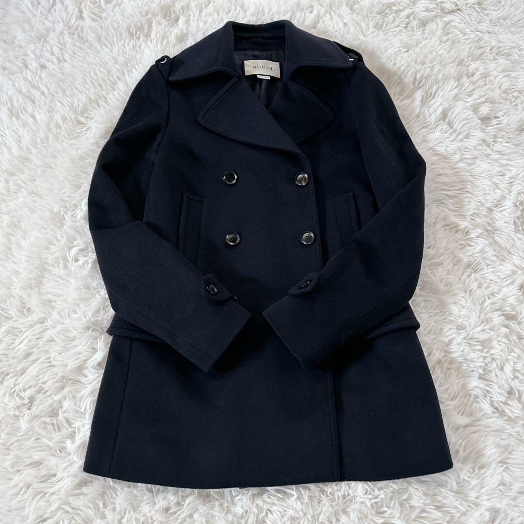【極美品】グッチ ダブルブレストコート ウール Pコート 現行タグ