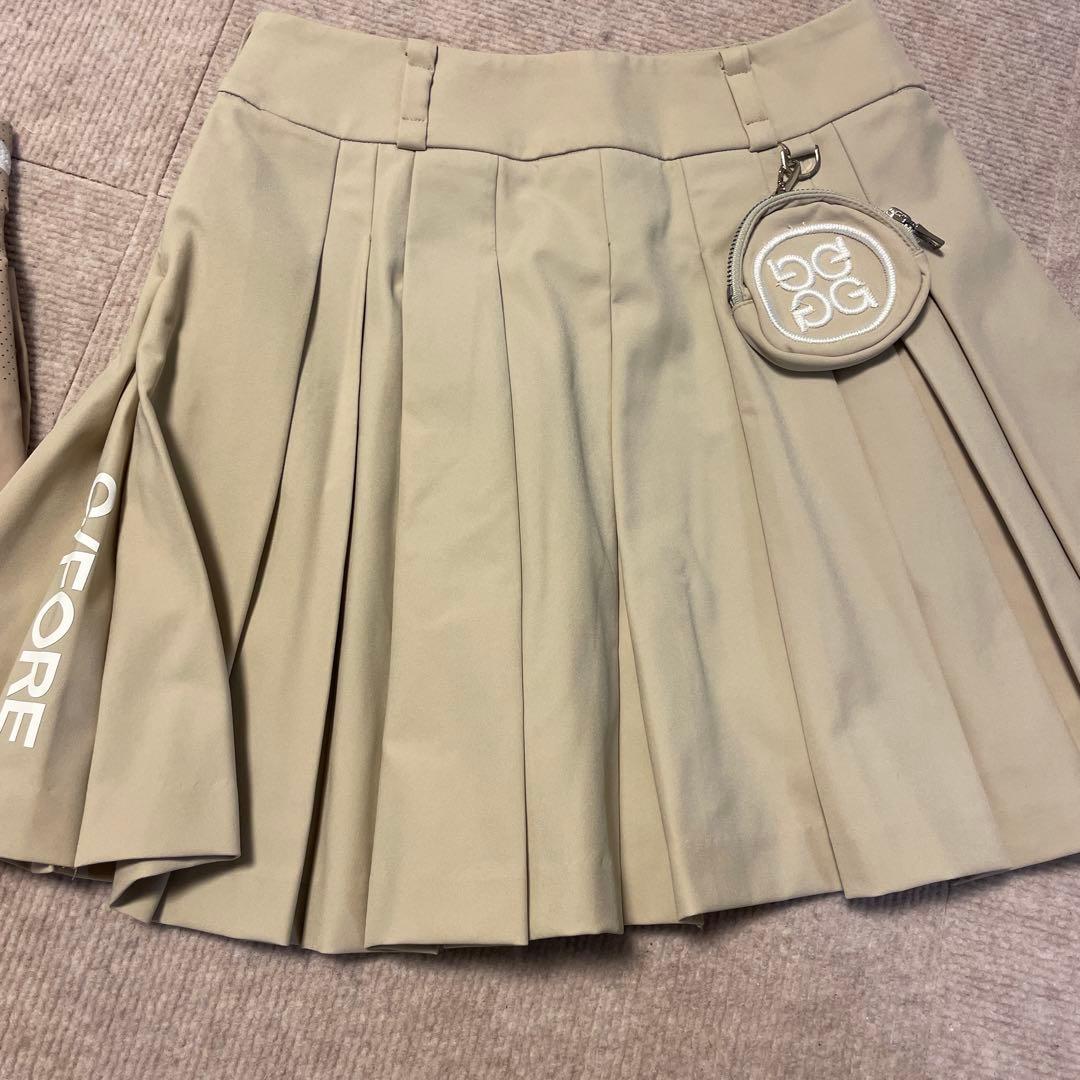 ゴルフウェア ベージュ トップス スカート セット