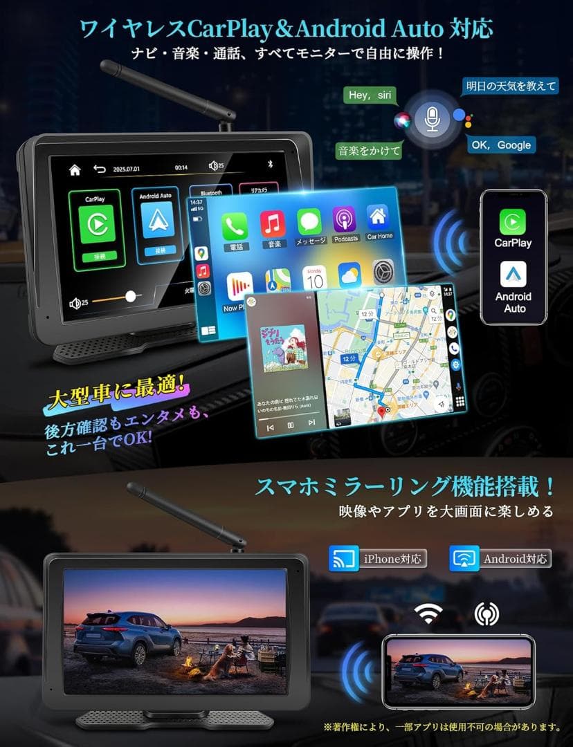 【未使用品】URVOLAX ポータブルディスプレイオーディオ UR-CAMA04