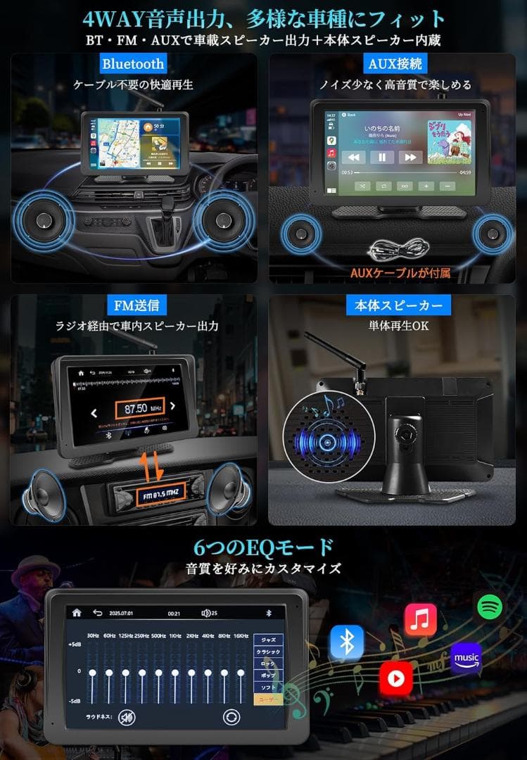 【未使用品】URVOLAX ポータブルディスプレイオーディオ UR-CAMA04