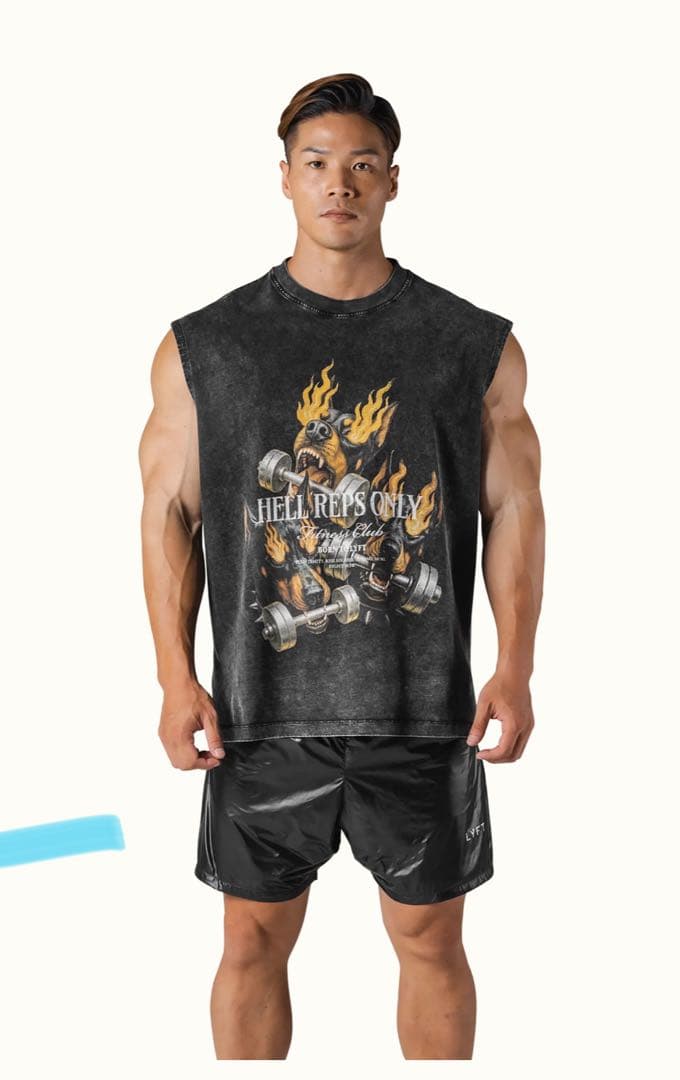 トップス LYFT TRIPLE DOG GRAPHIC VINTAGE TANKTOP