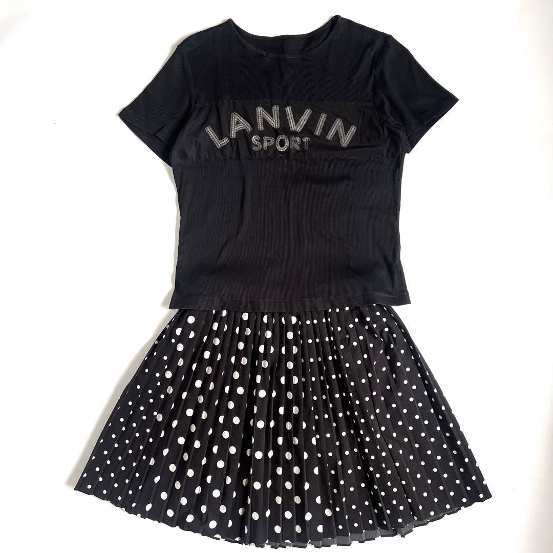 ランバンスポール　セットアップ　レディース　ゴルフ　フリル　シャツ　スカート　M