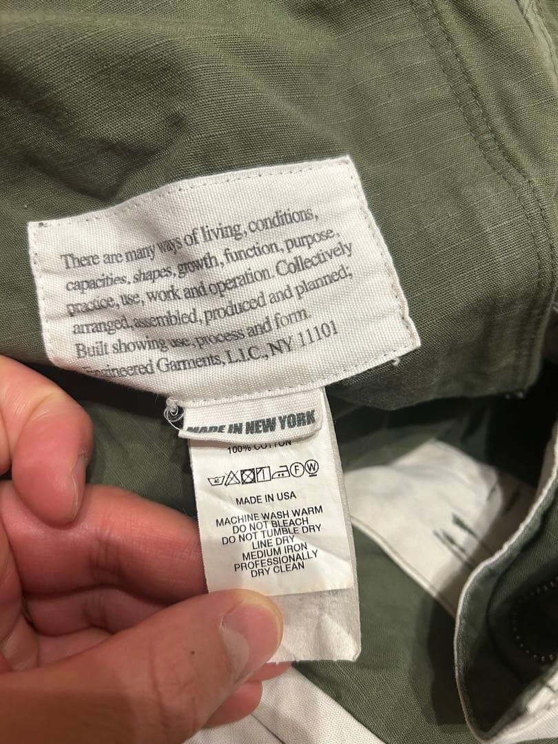 ENGINEERED GARMENTS Mサイズ ワークパンツ オリーブ