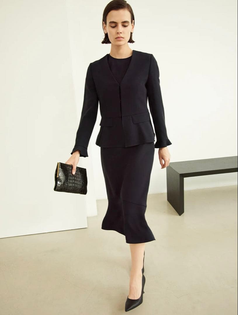 【美品】MW Tokyo ノーカラージャケット ネイビー