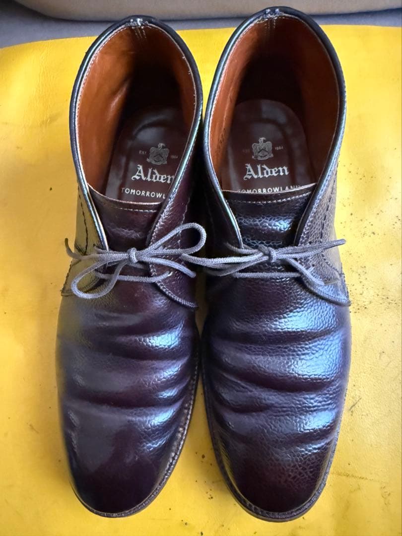 オールデン チャッカブーツ 型押しコードバン 定価18万円