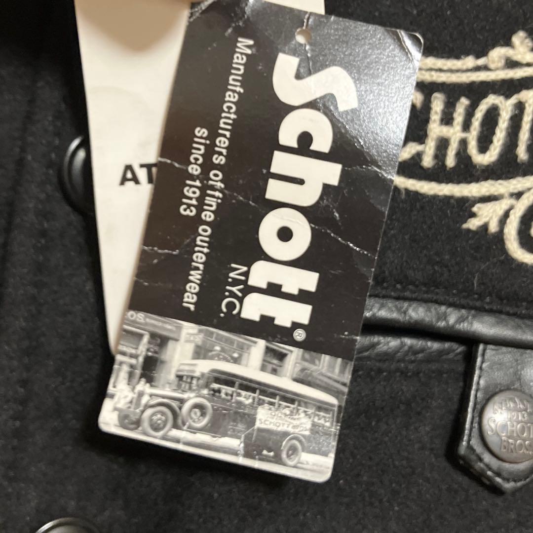 【ショット】スタジャン　ジャケット　ブルゾン　ヴィンテージ　ブラック　S