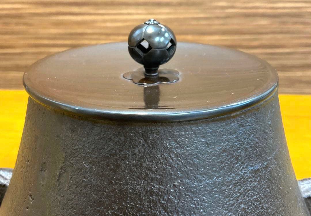 茶道具　風炉釜　茶釜　小釜　富士釜　宝積正一作　共箱付き