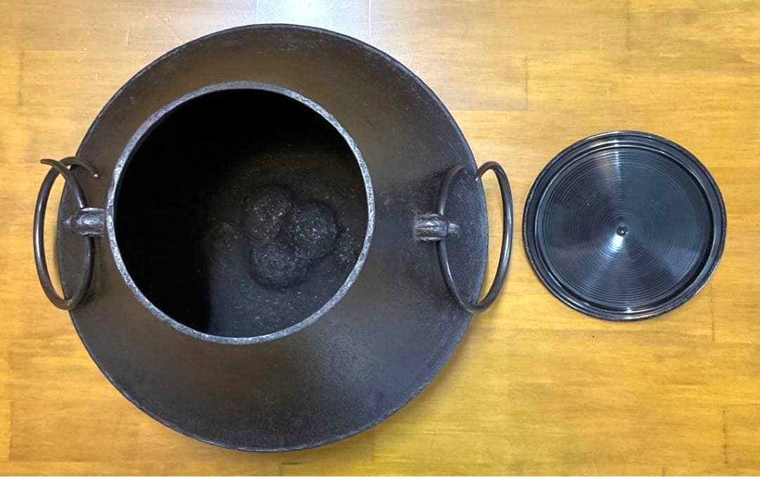 茶道具　風炉釜　茶釜　小釜　富士釜　宝積正一作　共箱付き