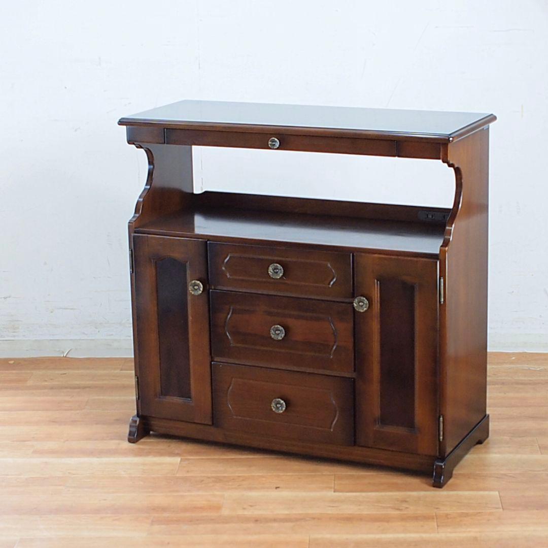 カリモク　電話台FAX台キャビネットコロニアル