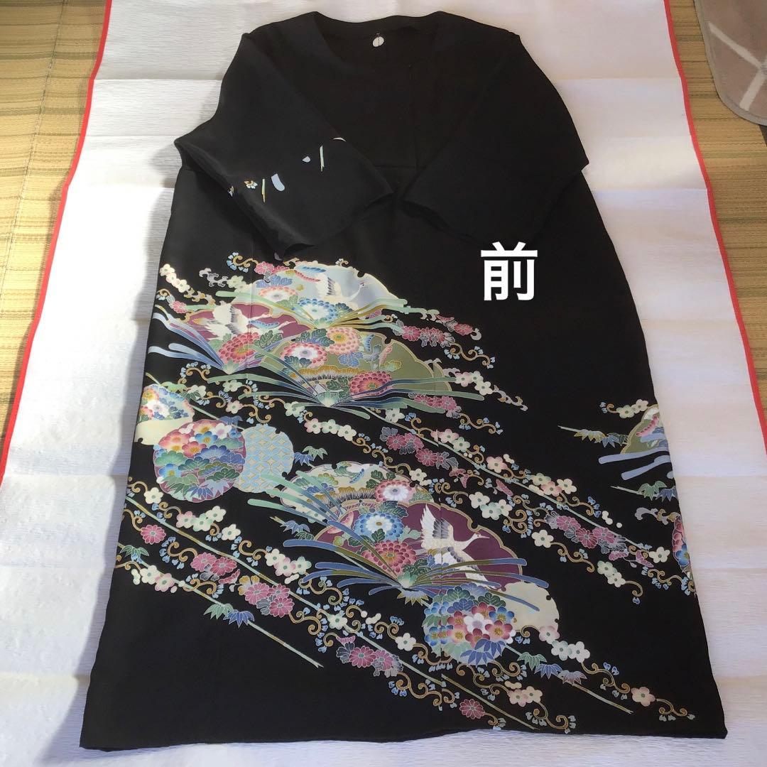 留袖リメイクワンピース❣️着丈123 4L