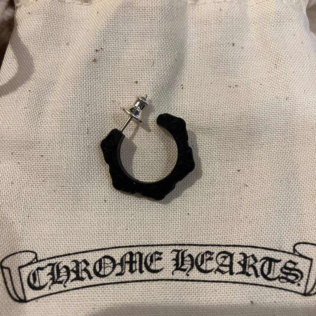 新品未使用 CHROME HEARTS シリコン　フープ　ピアス　直営店購入 黒