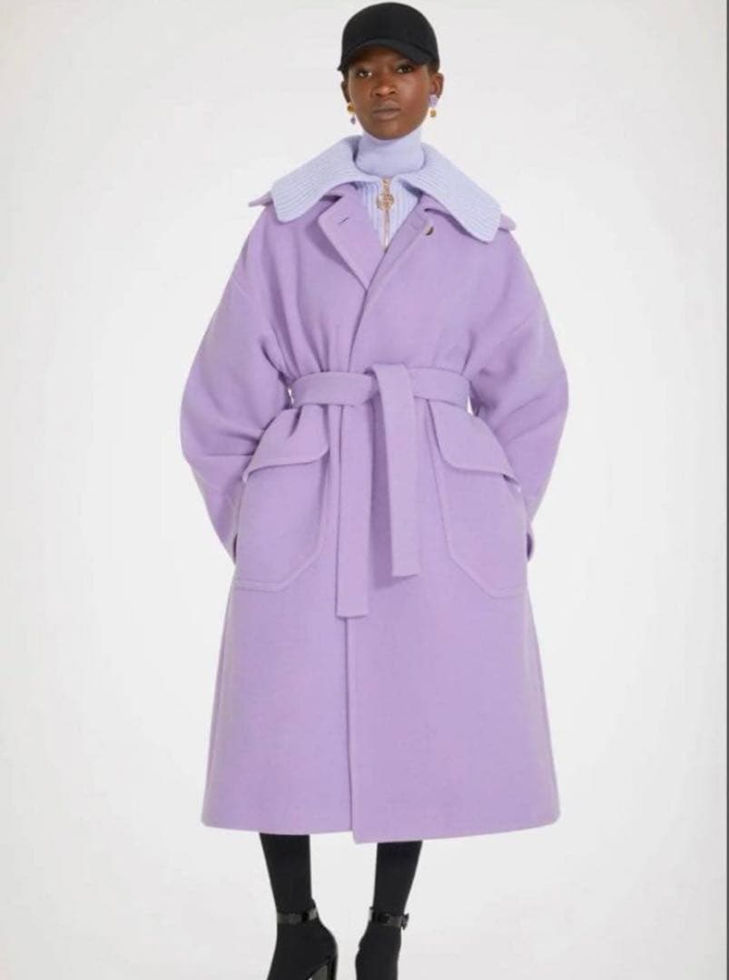 PATOU ラベンダー ロングコート　PATOU ウールコート
