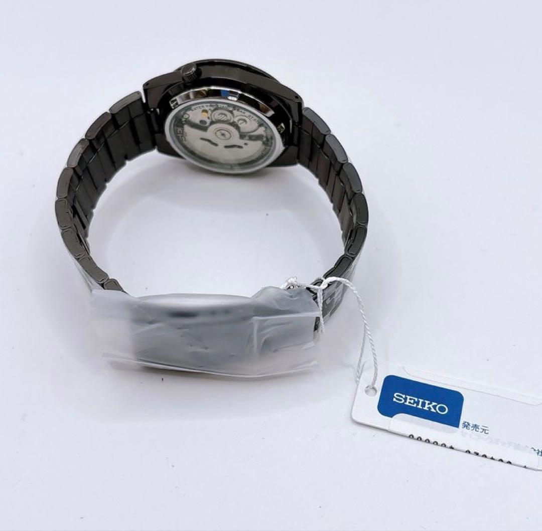 新品未使用 箱付SEIKO 自動巻き 腕時計 防水 裏スケルトン ブラック