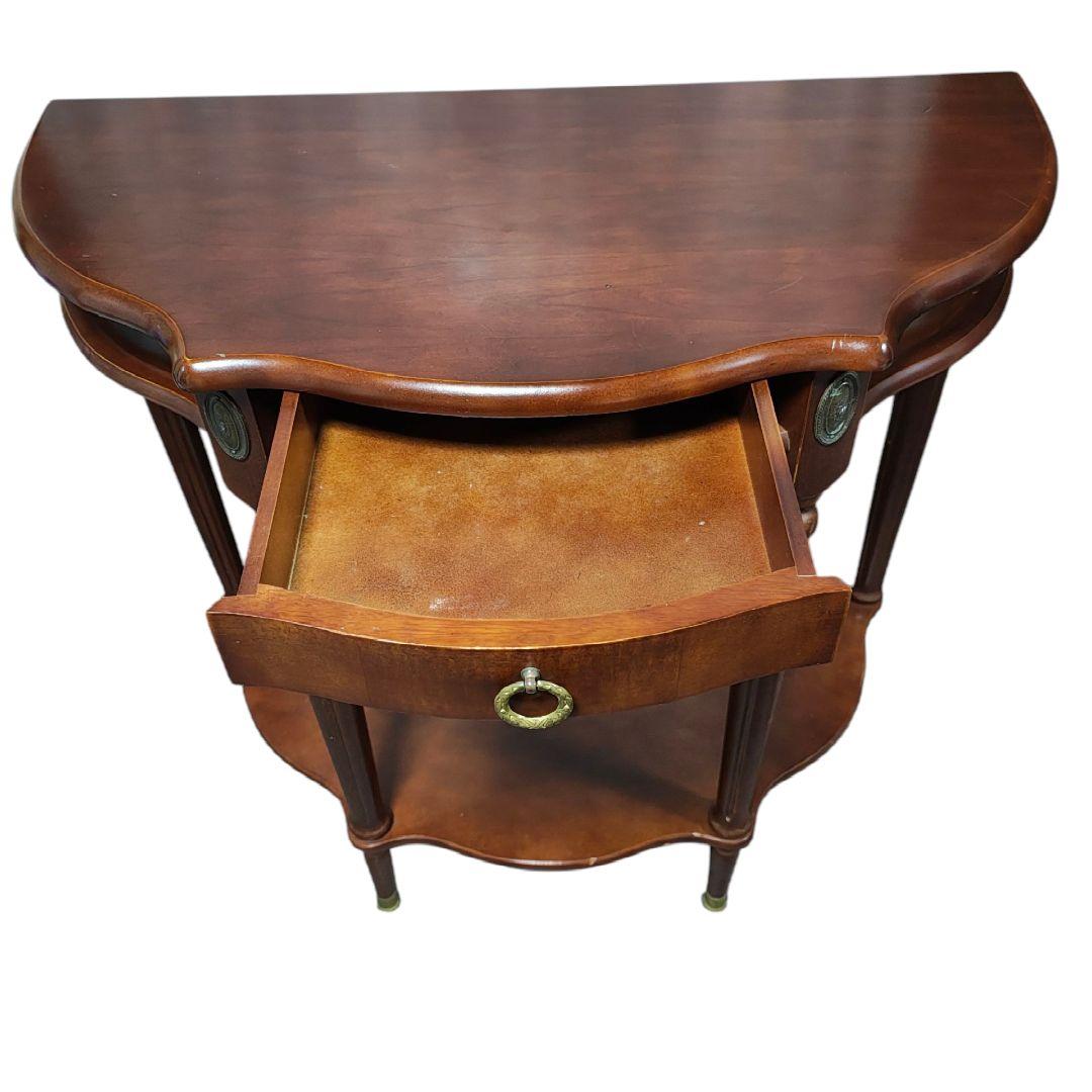 英国アンティーク コンソールテーブル/飾り台/花台/電話台 引き出し付き