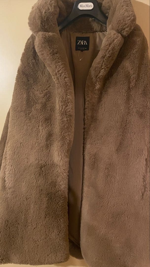 ZARA新品レディースボアミドルコート