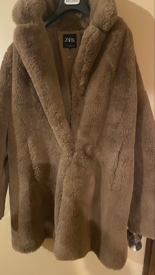 ZARA新品レディースボアミドルコート