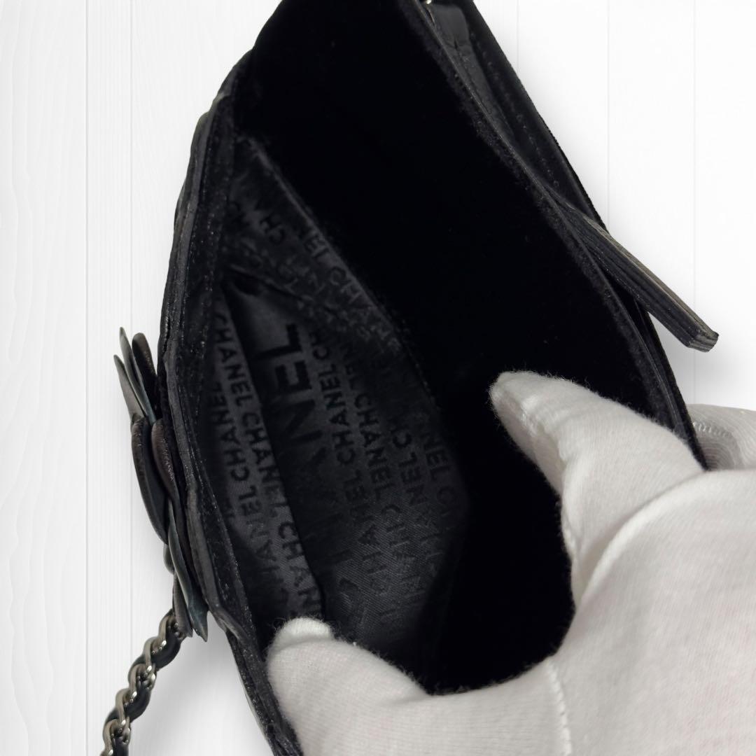 専用【高級ベロア生地】シャネル ハンドバッグ カメリアNo.5チェーンポシェット