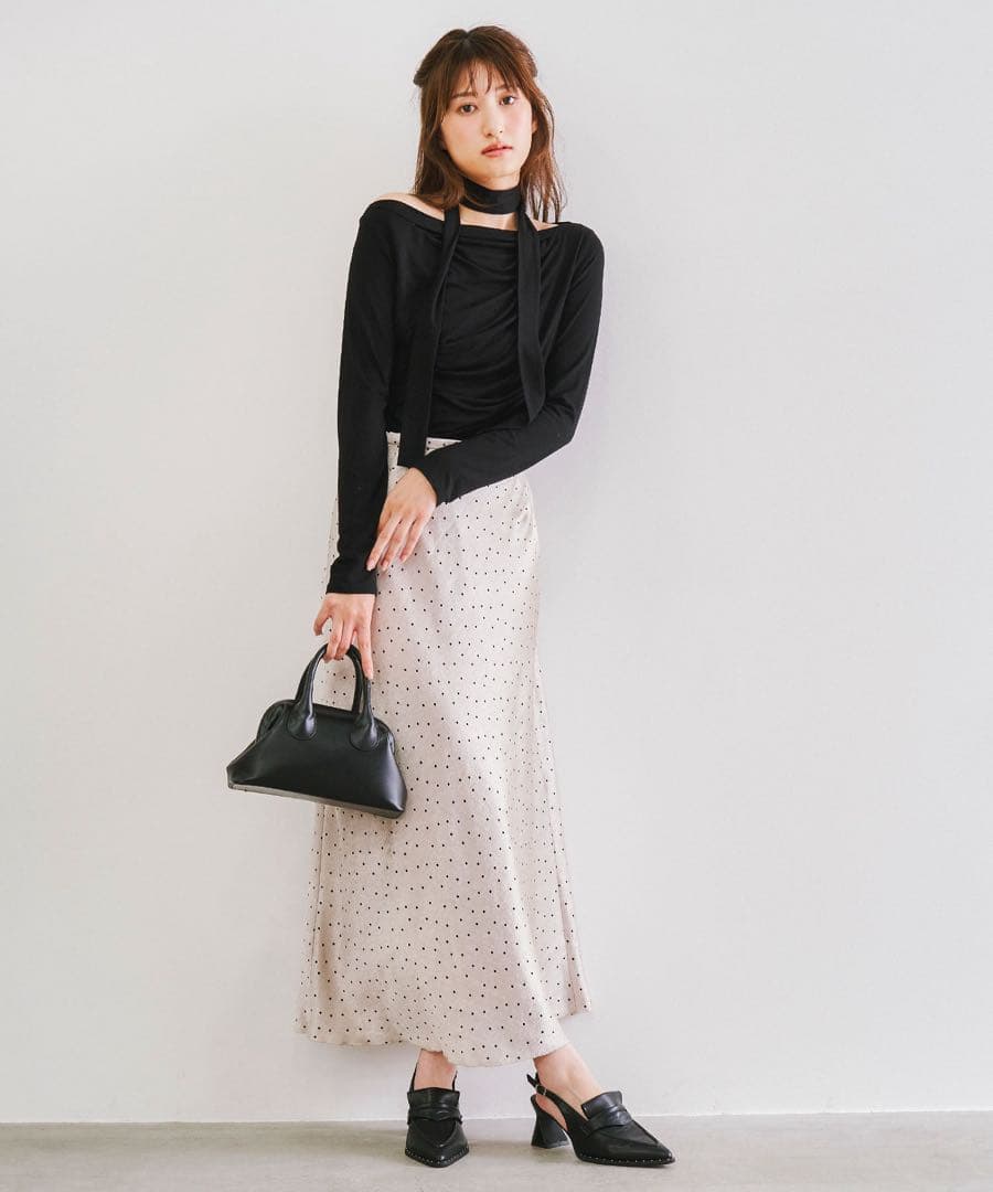 ココディール ボウタイ付き2WAYタックプルオーバー