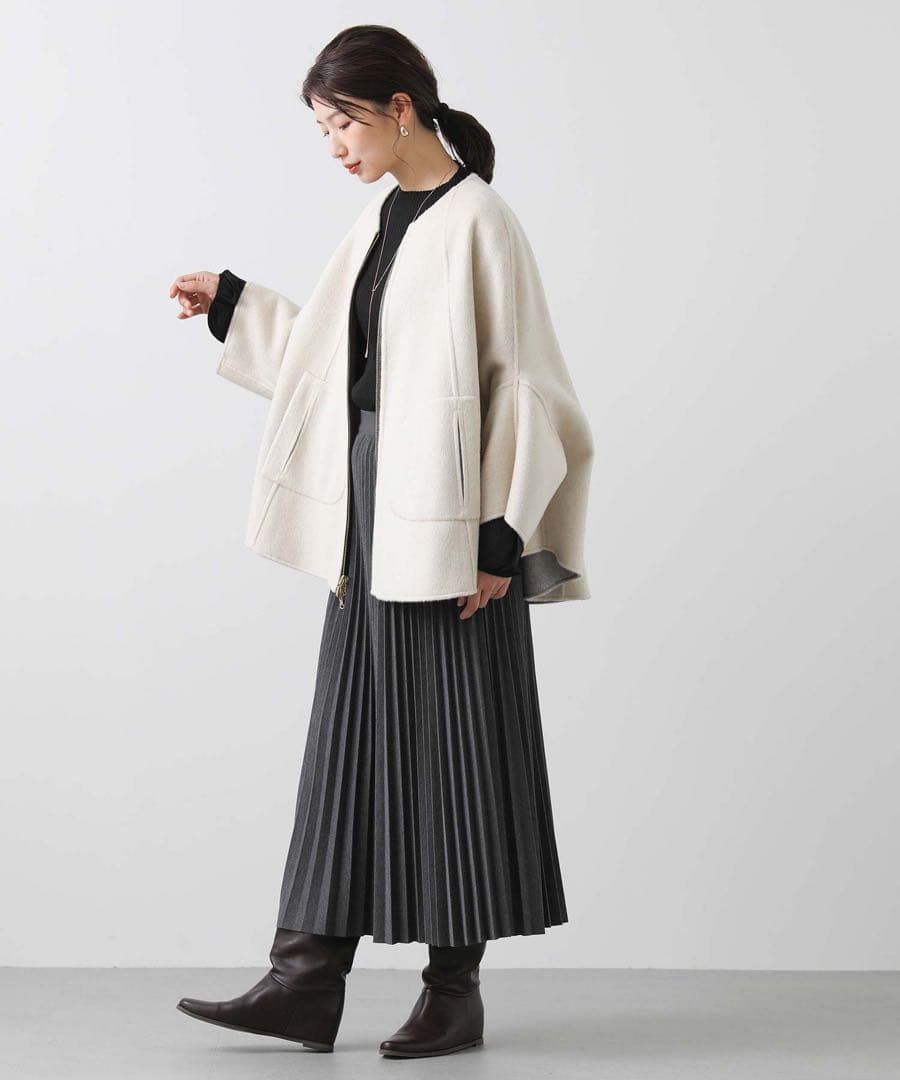 【Risley】リズレー ウール リバーシブルポンチョ