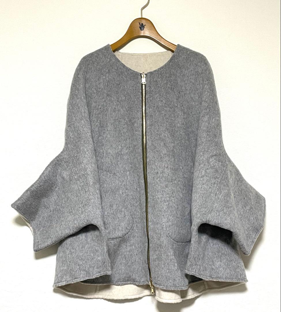 【Risley】リズレー ウール リバーシブルポンチョ