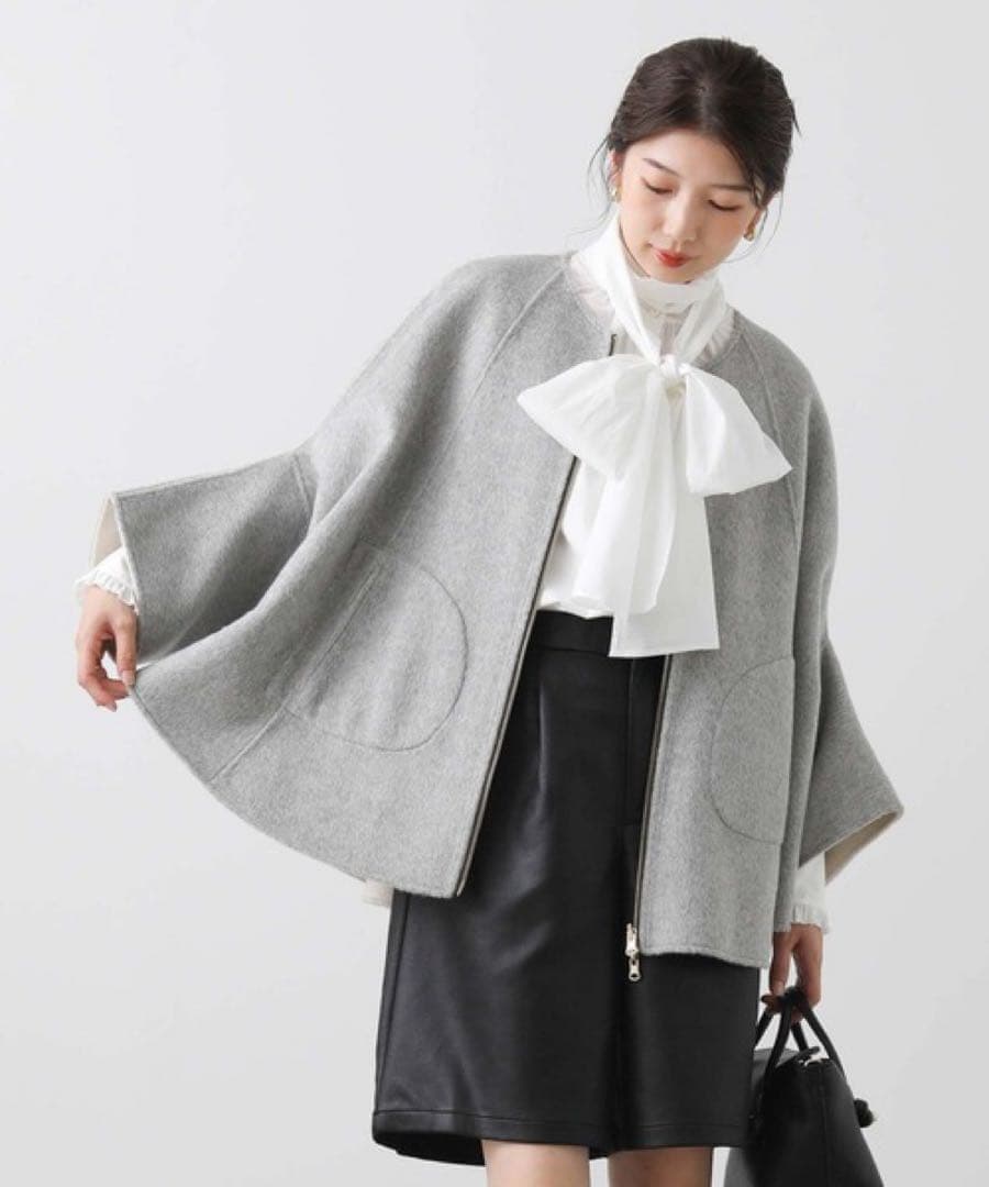 【Risley】リズレー ウール リバーシブルポンチョ