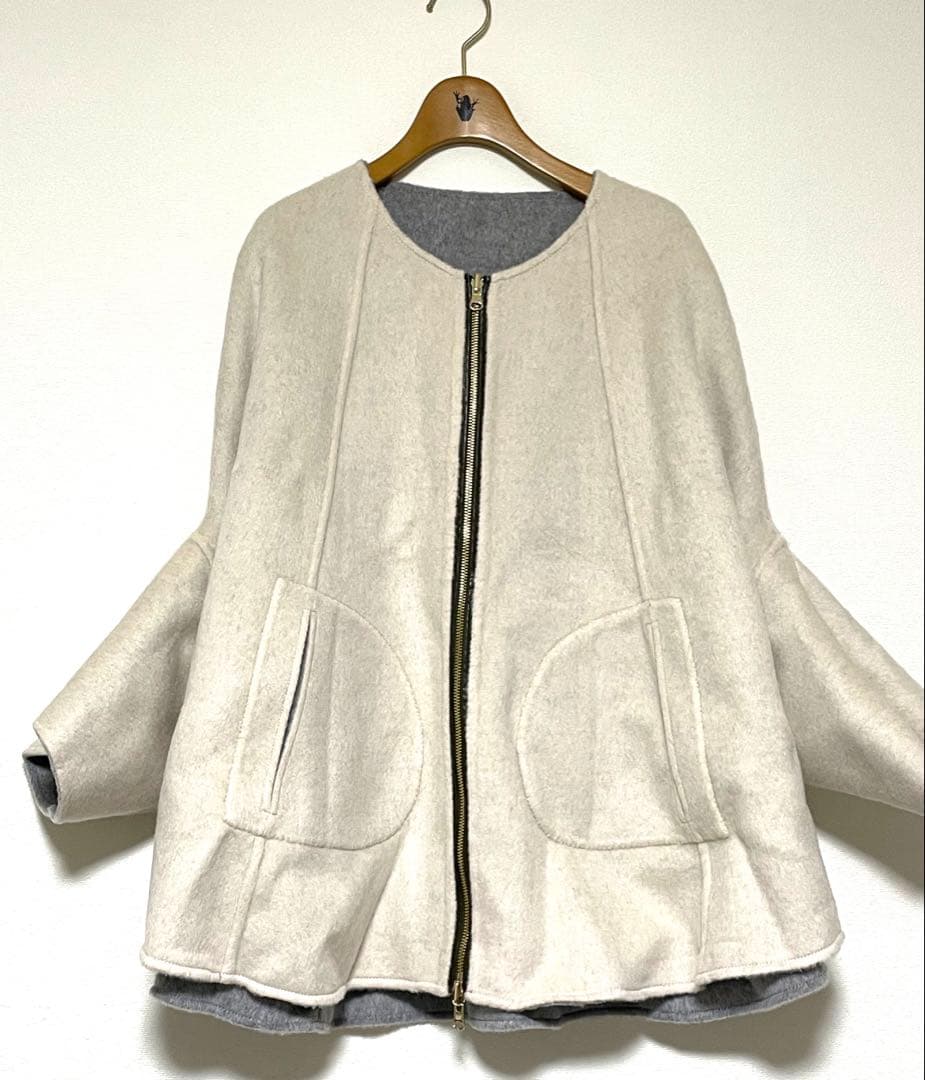 【Risley】リズレー ウール リバーシブルポンチョ