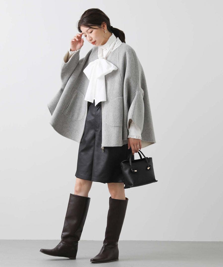 【Risley】リズレー ウール リバーシブルポンチョ