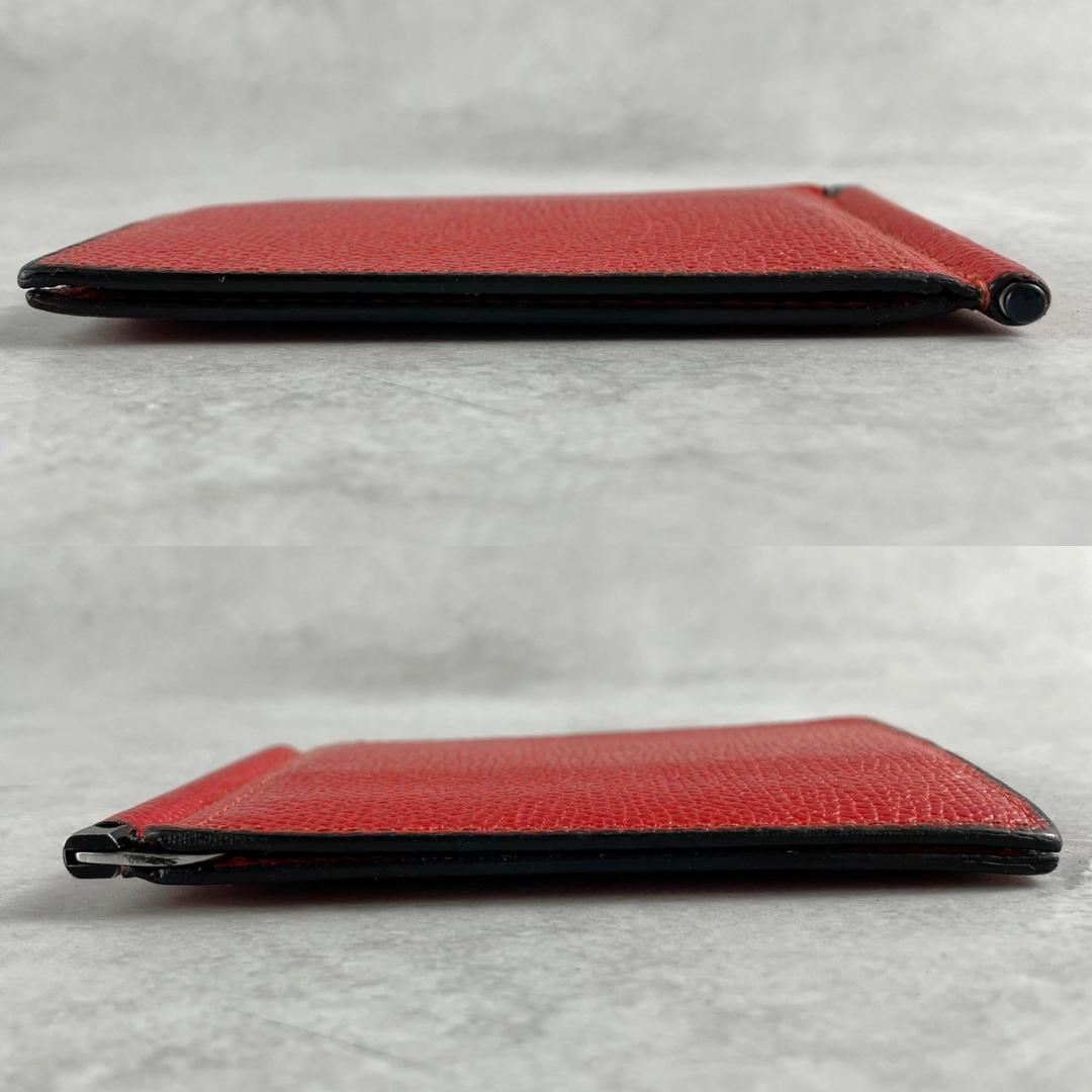 美品✨ヴァレクストラ マネークリップ 赤 ユニセックス グレインカーフスキン