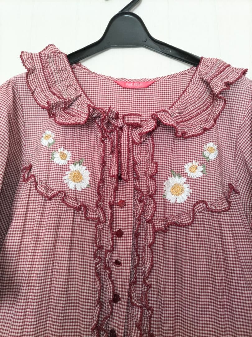 ピンクハウス ギンガム段々ワンピース