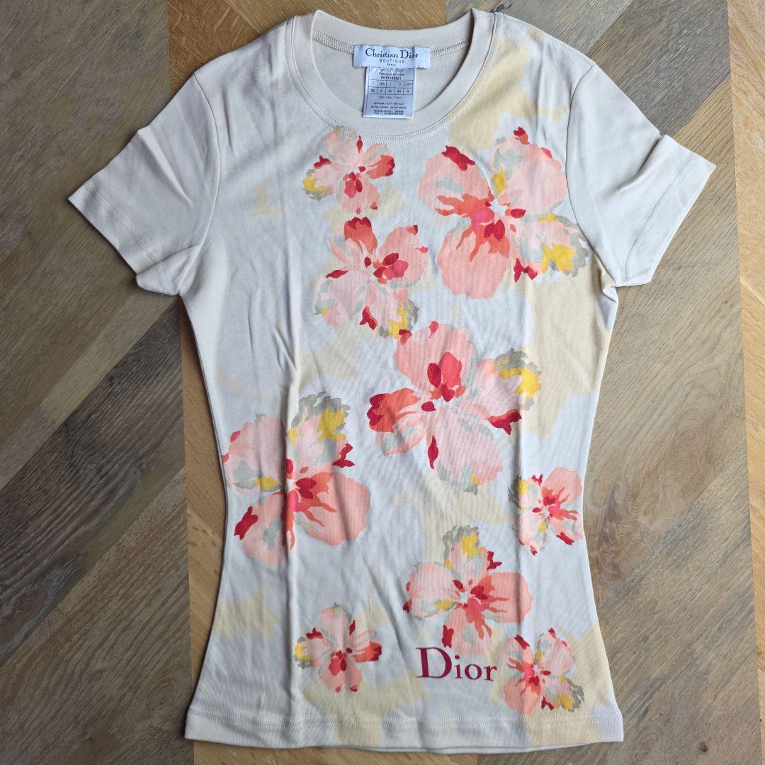 美品‼️ Cristian Dior 半袖シャツ　花柄　ロゴプリント　y16