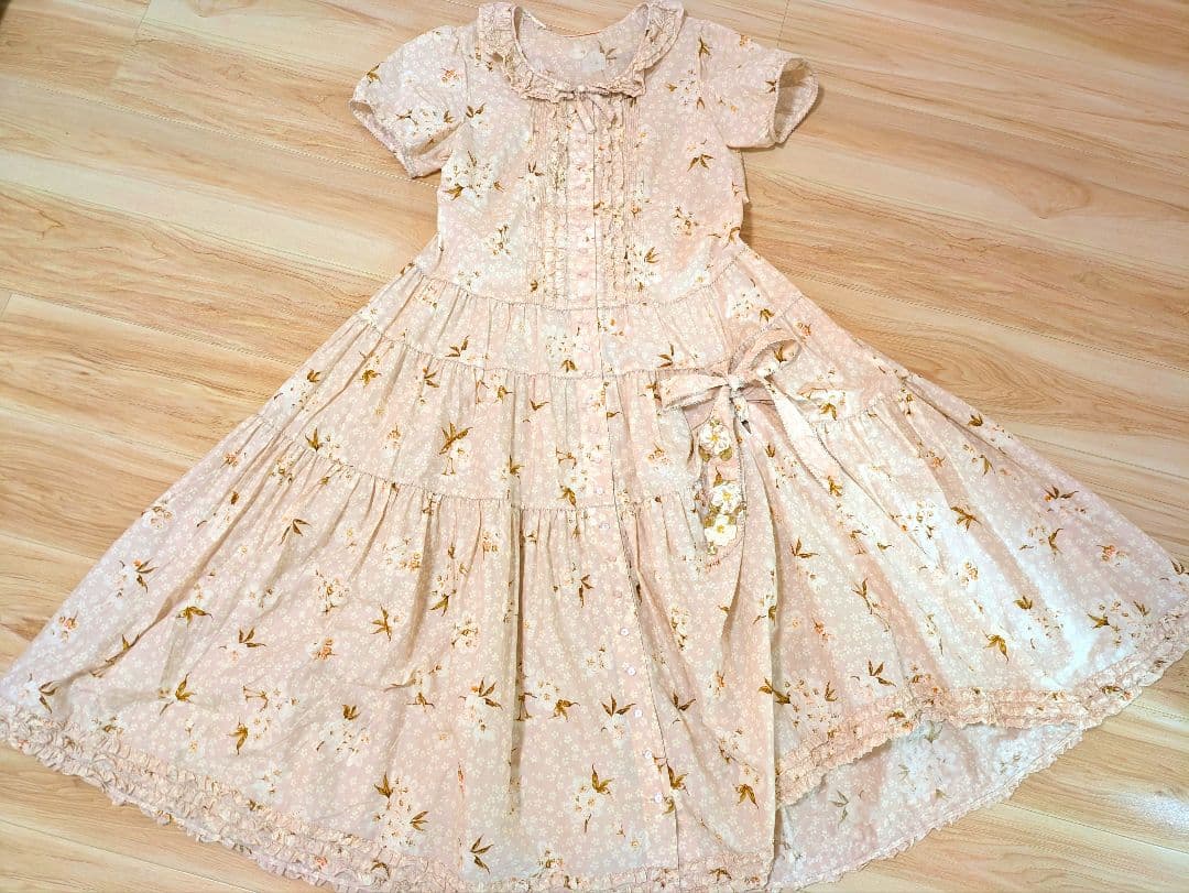 2011年さくらプリントワンピース たくし上げ ロング 前開き 桜 SAKURA