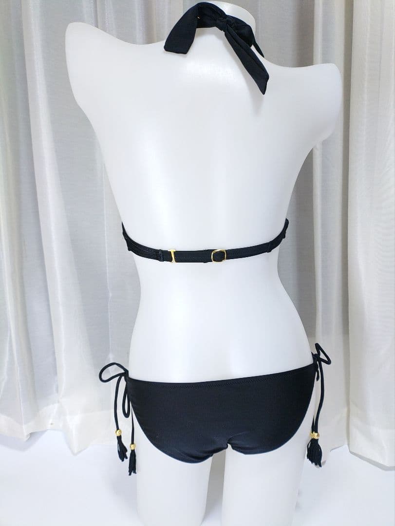 サンアイ Ai ノンワイヤービキニ ブラック Mサイズ 中古 美品 パレオ付き