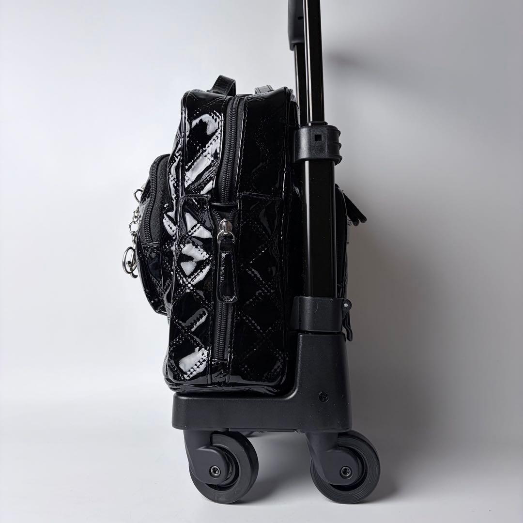 【美品】スワニー　エマイロ　エナメル　ショッピングカート　ストッパー付　４輪