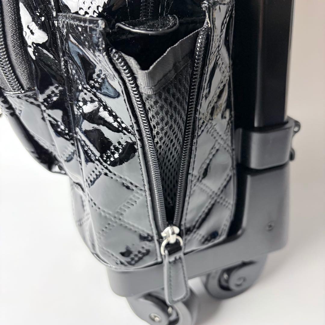 【美品】スワニー　エマイロ　エナメル　ショッピングカート　ストッパー付　４輪