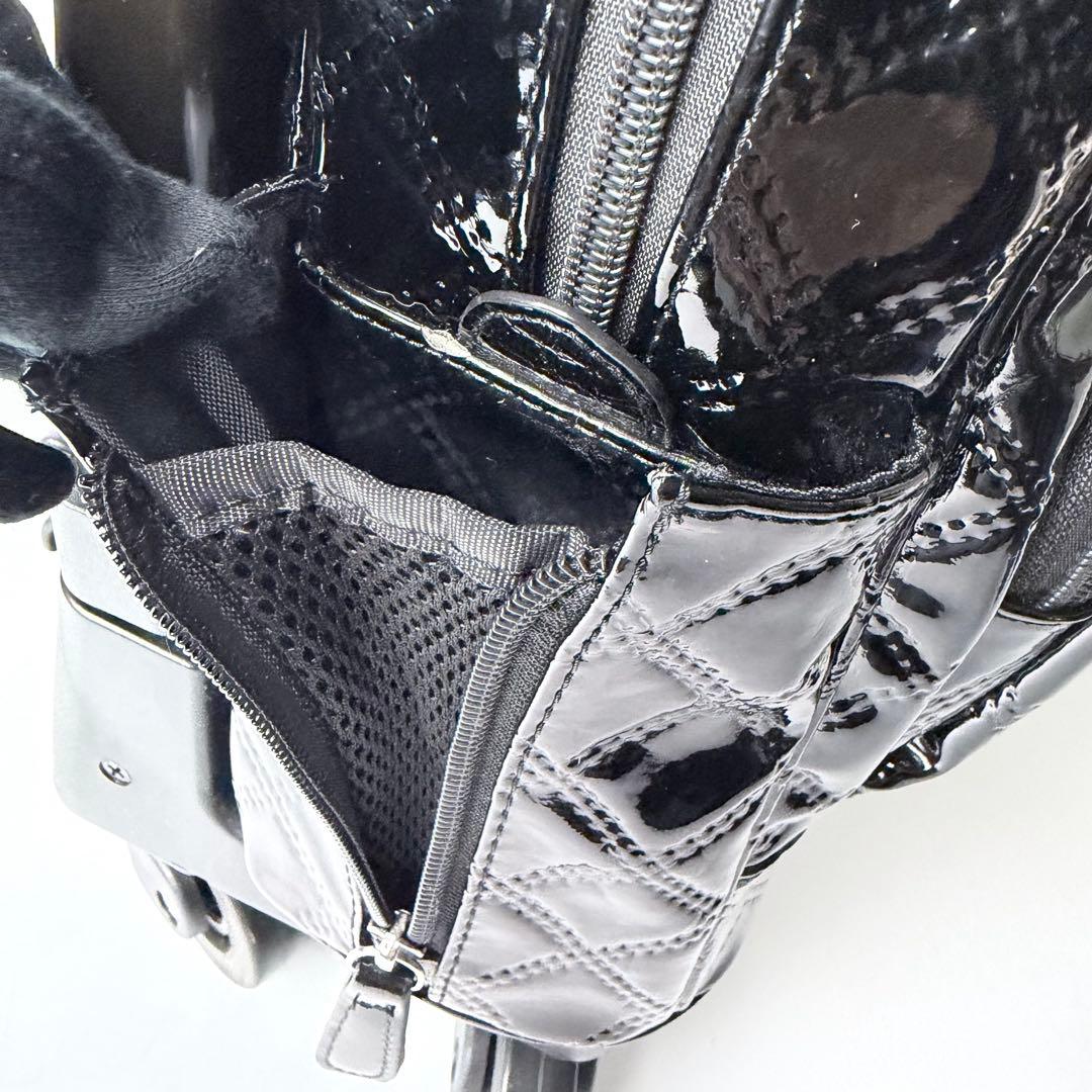 【美品】スワニー　エマイロ　エナメル　ショッピングカート　ストッパー付　４輪