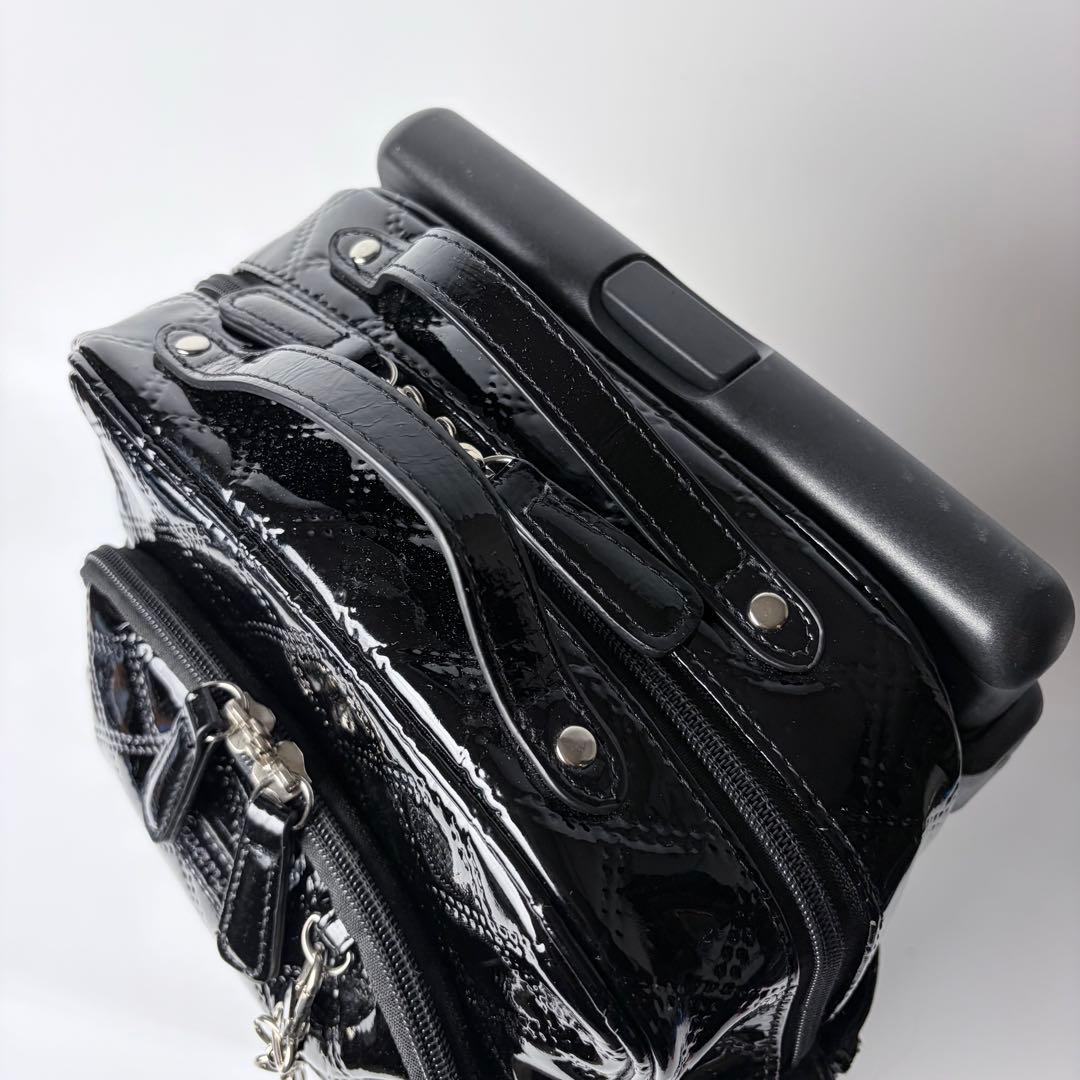 【美品】スワニー　エマイロ　エナメル　ショッピングカート　ストッパー付　４輪